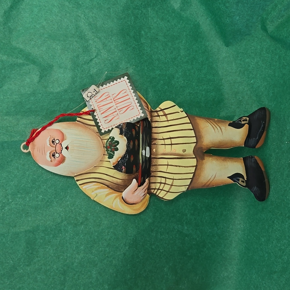 NWT Dept 56 Vintage Pressed Tin "Santa's Suits"
